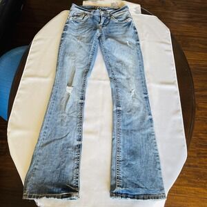 Women Vintage Danise Distressed & Embellished Wide Leg-Bootcut Jeans Y2K